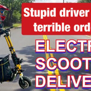 Idiot chasing TOP DASHER as the business struggles ELECTRIC SCOOTER Wolf King GT Doordash Ubereats